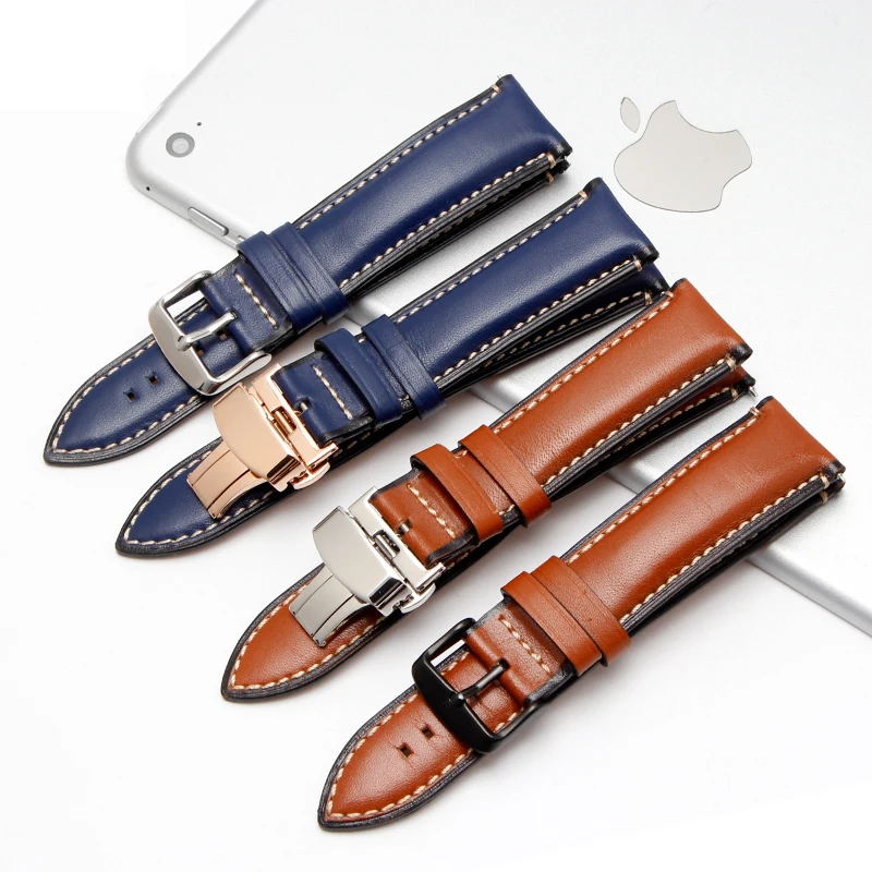 New Genuine leather strap 20mm 22mm 24mm watchband for fossil FTW1114/FS5151 watch leather bracelet