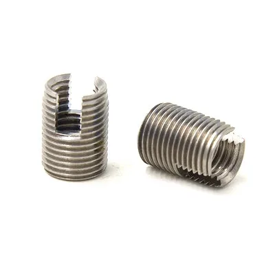 10pcs Stainless steel M12 Self Tapping Thread Insert Screw Bushing M12*1.75*22mm 302 Slotted Type Wire Thread Repair Insert