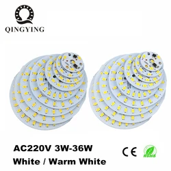 10pcs ac 220v led pcb SMD5730 3w 5w 7w 10w 12w 15w 18w 24w integrated ic driver White/ Warm White Light Source For LED Bulb