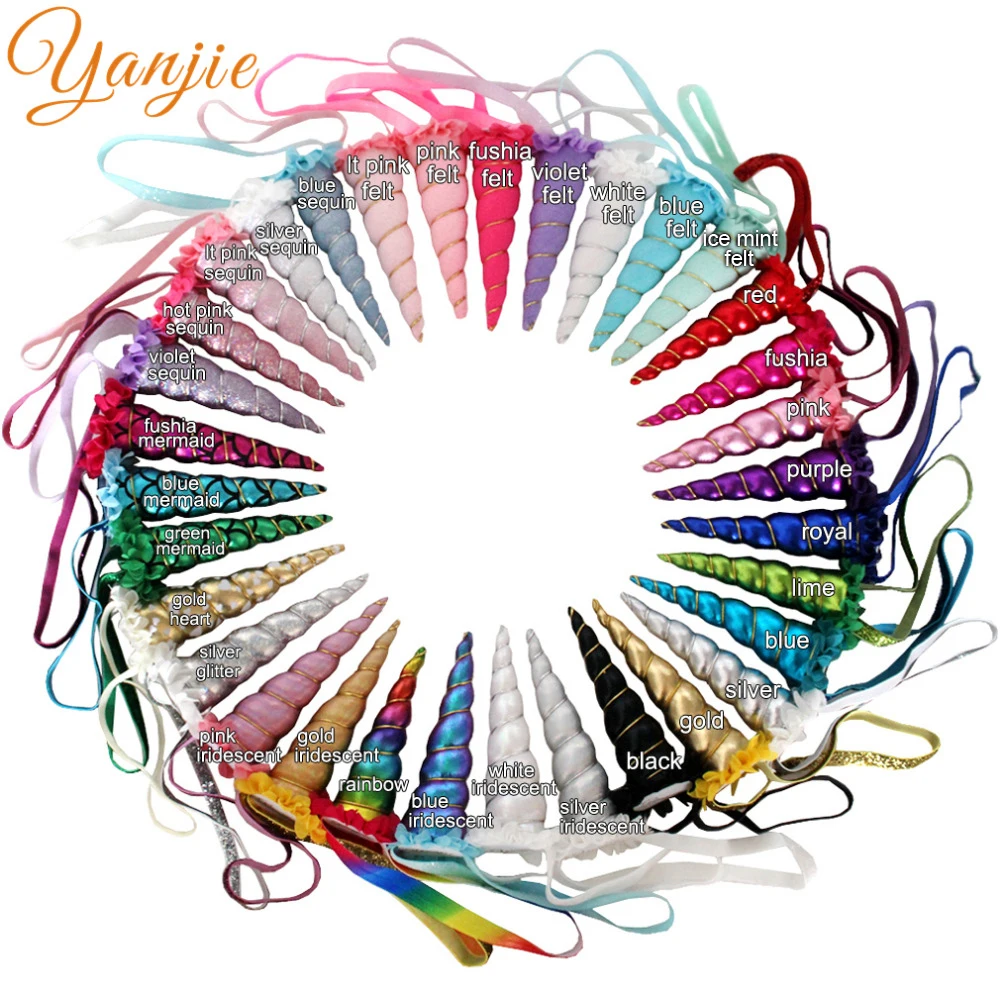 New Arrival Rainbow Headband 2024 Metallic Cosplay Festival Girl Horse Horn Birthday Party Hair Accessories For Kids Headwear