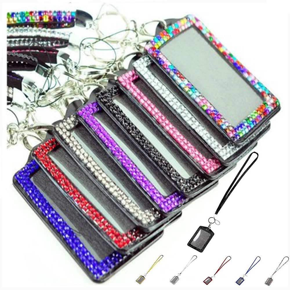 Rhinestone Crystal Bling Neck Lanyard for Keys Phone Strap with Badge Reel Key Holder Ring Neck Lanyard