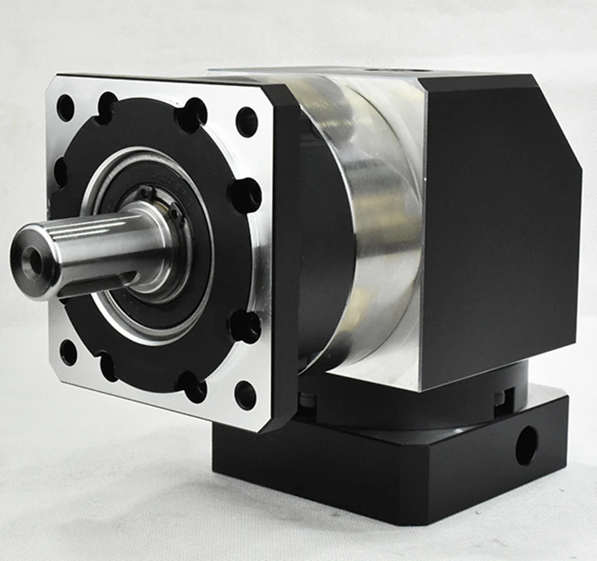 

right angle 90 degree planetary gearbox reducer 7 arcmin 1 stage Ratio 3:1 to 10:1 for nema34 stepper motor input shaft 14mm