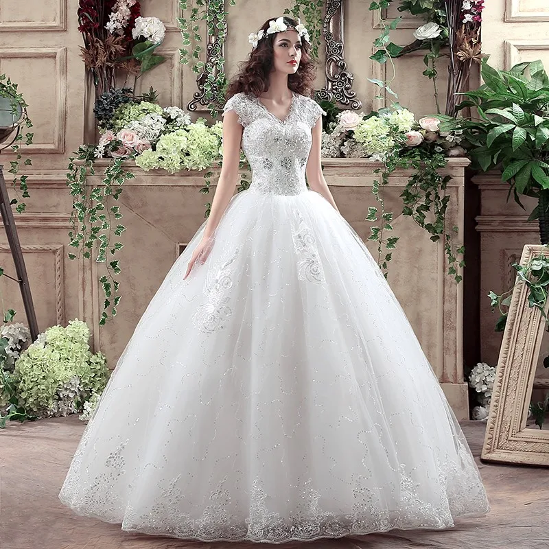 5 Stil echtes Foto neu ankommen Prinzessin Mode Brautkleid romantische Spitze koreanische plus Größe Brautkleider vestido de noiva