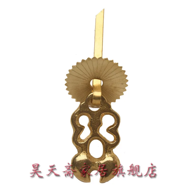 [Haotian vegetarian] Chinese antique furniture copper fittings cabinet drawer handle decoration accessories HTE-025