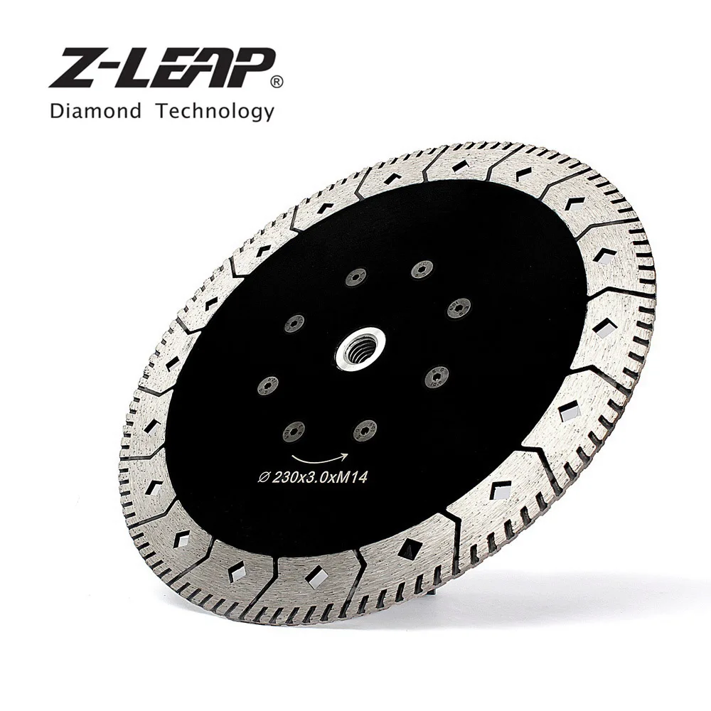 

Z-LEAP 1piece 230mm Diamond Saw Blade With M14 Flange Dual Cutting Grinding Disc 9 Inch Granite Marble Concrete