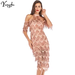 Sexy Off Shoulder Sequin Summer Dress women befree christmas maxi party dress elegant bodycon Night club long dresses vestido HL