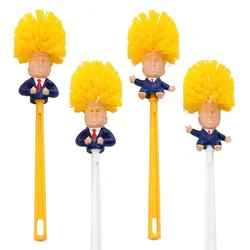 1PC Funny Toilet Supplies Bathroom Cleaning Tools WC Borstel Donald Trump Toilet Brush Base Home Hotel Bathroom QA 021