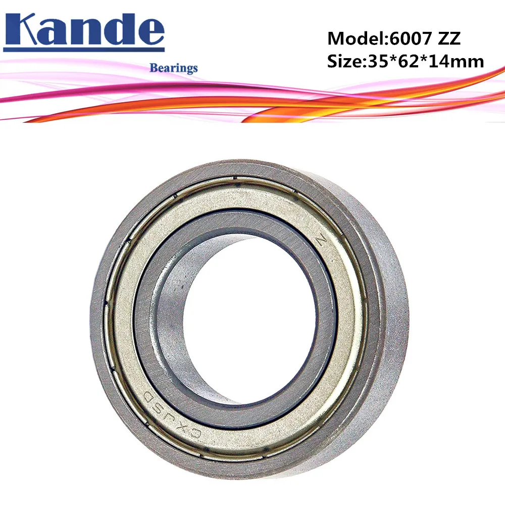 

6007ZZ Bearing 2pcs ABEC-5 High quality 6007 ZZ Single Row Deep Groove ball bearing 6007-2Z 35x62x14 mm