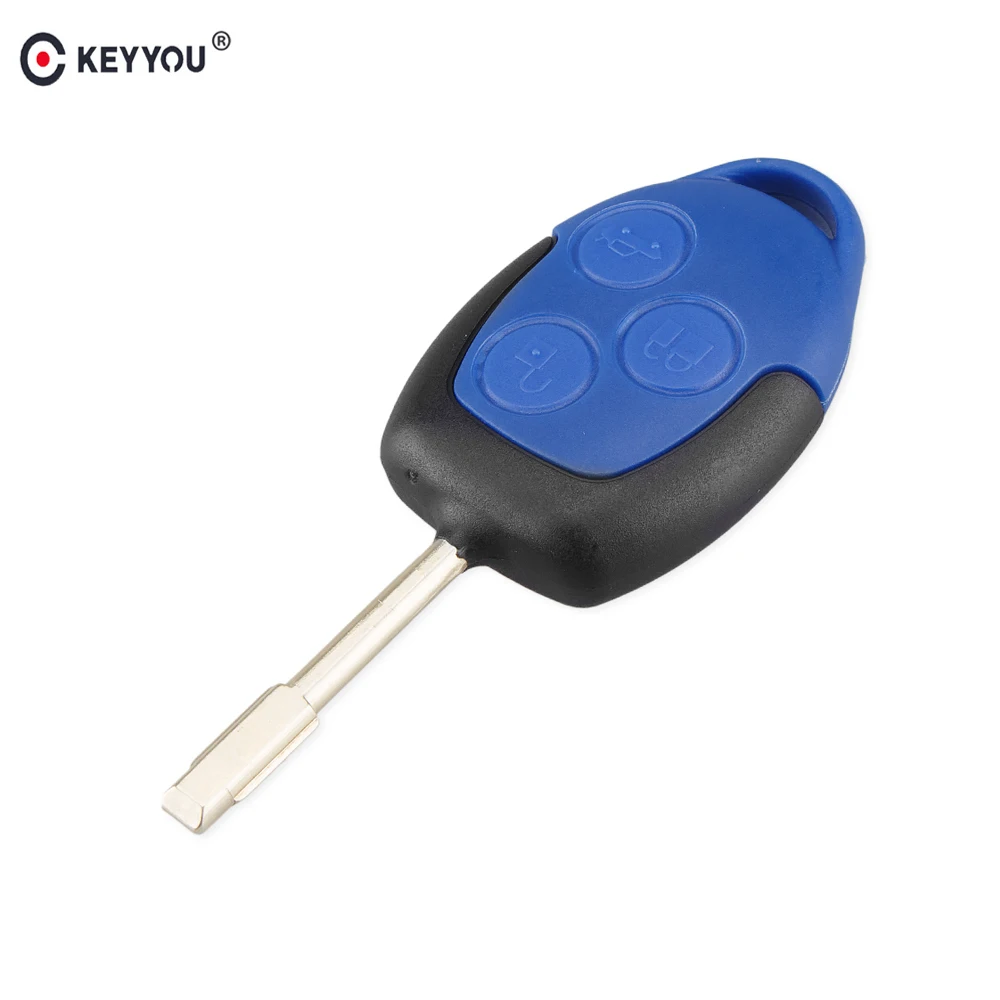 

KEYYOU Replacement Remote Car Key Shell Fob 3 Buttons For Ford Transit Case Connect Set Blue Case Key Case Styling Cover