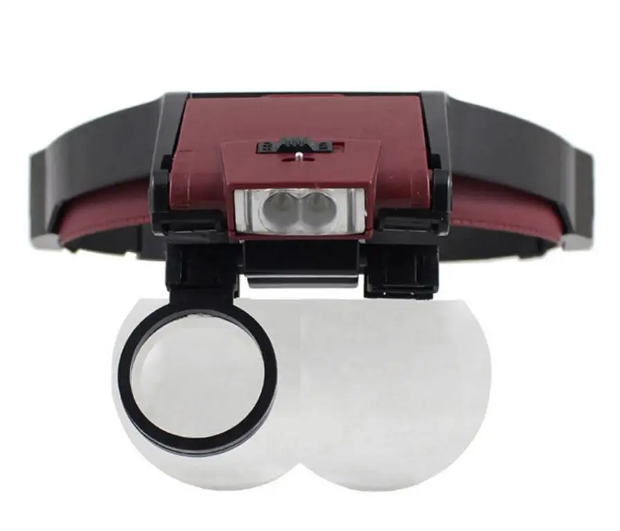 1X 1.7X 2X 2.5X 4.5X Head Wearing LED Illuminated Magnifier Loupe Medical Magnifying Glass for Dentist Clock Mobile Phone Repair