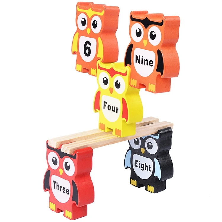 Kids Board Game Wooden Owl Balance Block Wood Toy Blocks Fun Early Learning Toys Family Party Games Children's Gifts Box Package