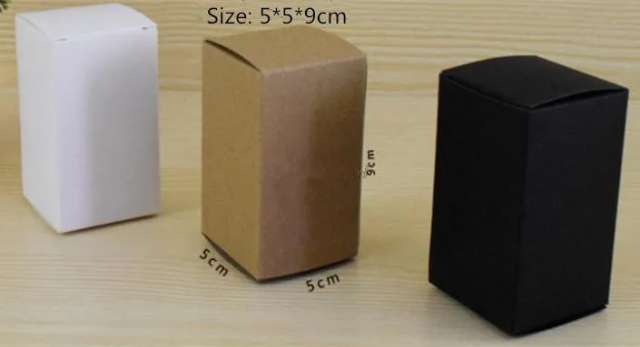 50pcs/lot-5*5*9cm White Black Kraft Paper Gift Box Cosmetic Bottle Jar Box Craft Gift Handmade Soap Candle Storage valve tubes