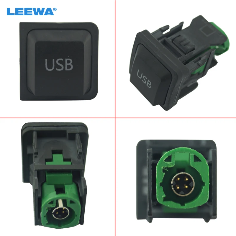 LEEWA 1PC for VW Original RCD 510 USB Switch Plug For VW Jetta MK5 MK6 Golf MK5 MK6 Scirocco 5KD 035 726 A 5KD035726A #1698-B