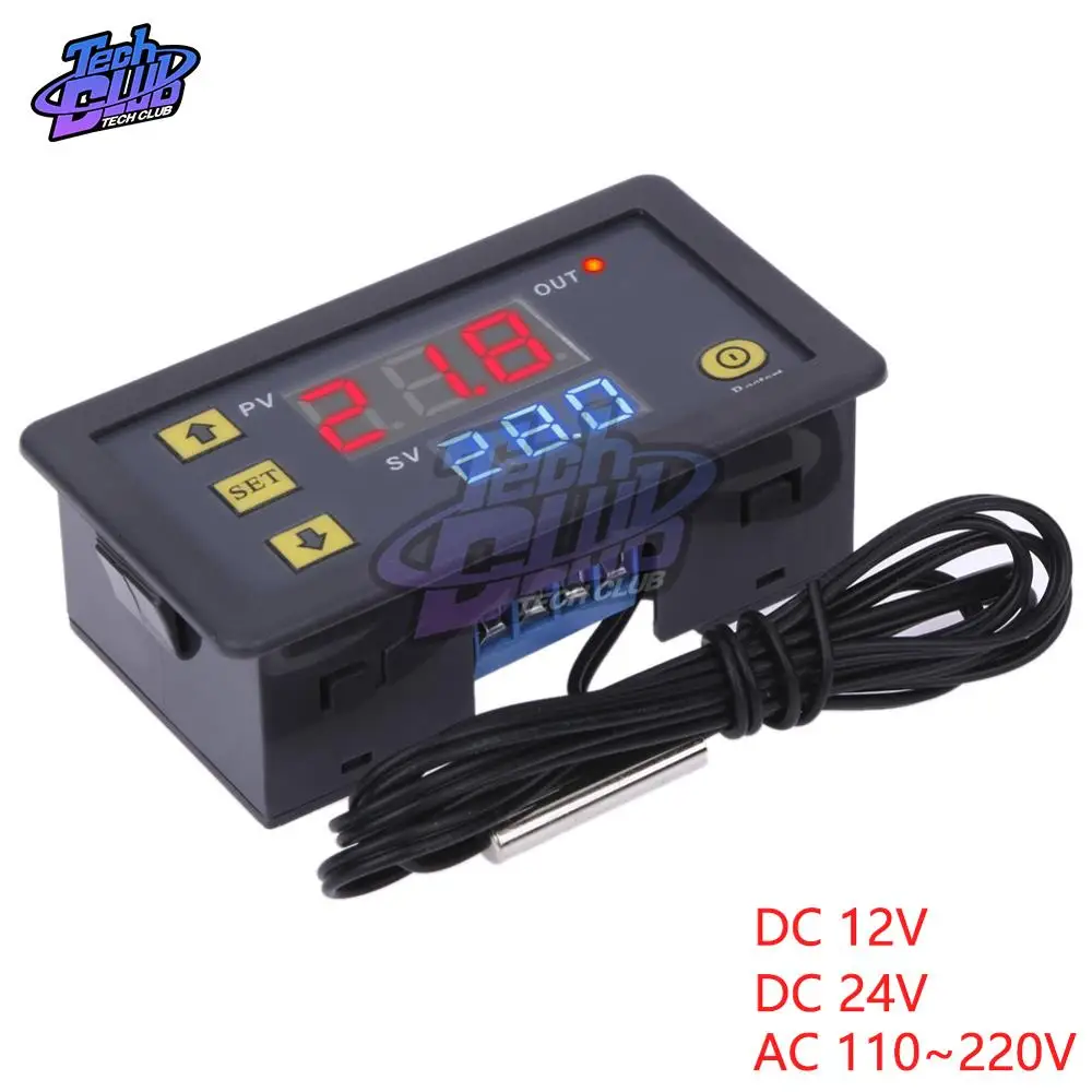 W3230 12V 24V AC110-220V 20A controllo digitale della temperatura Display a LED termostato regolatore strumento di controllo del calore/raffreddamento