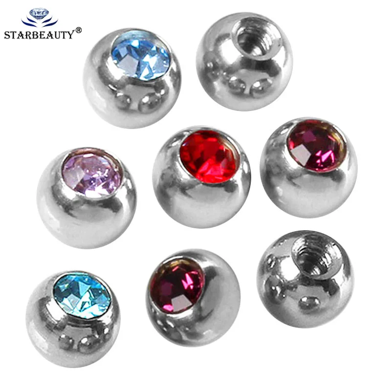 10Pcs 14G 16G 2 3 4 5 6mm Stainless Steel Piercing Ball DIY Lip Eyebrow Tongue Belly Navel Ring Body Jewelry Piercing Parts