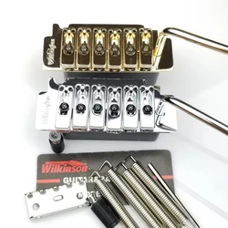 Wilkinson WVS50K Electric Guitar Tremolo System Bridge With matching Satin Saddles Chrome Silver Gold