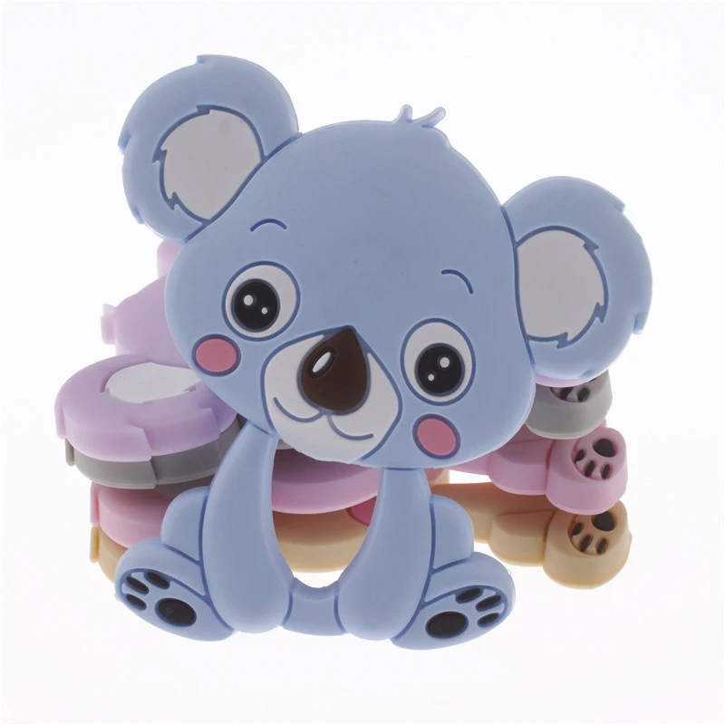 10pcs Koala Silicone Teether Pendant Bear Baby Teether Toys BPA Free Chewable Silicone Teething Chew Toys For Baby