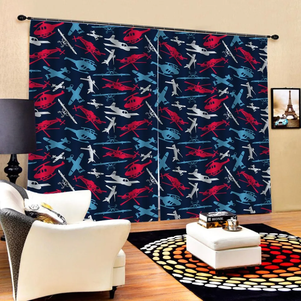 

Luxury Blackout 3D Window Curtains For Living Room Bedroom Customized size cartoon curtain fly Blackout curtain