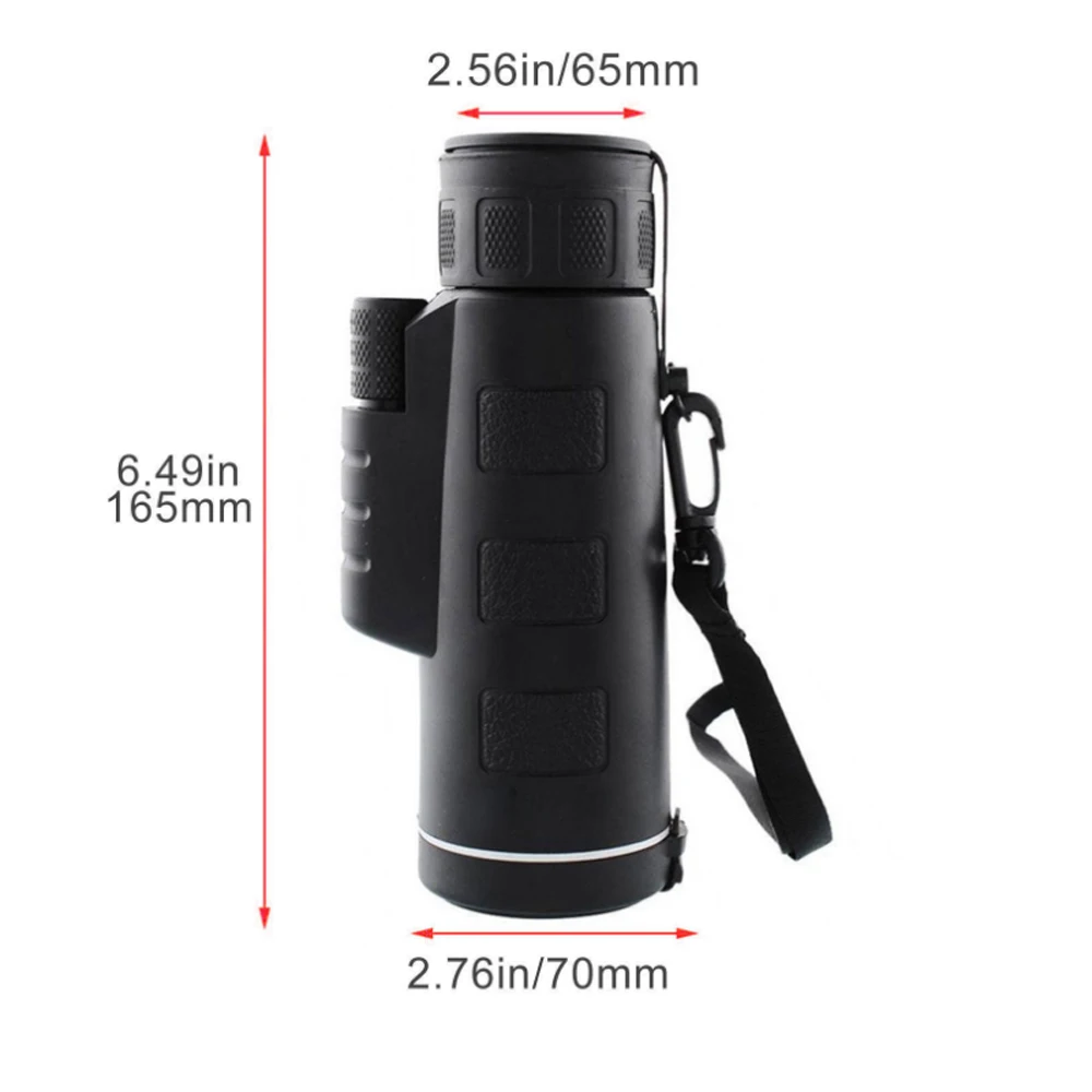 Night Vision 40X60 HD Optical Monocular Hunting Camping Hiking Telescope with Phone Holder Lens for Mobile Phone
