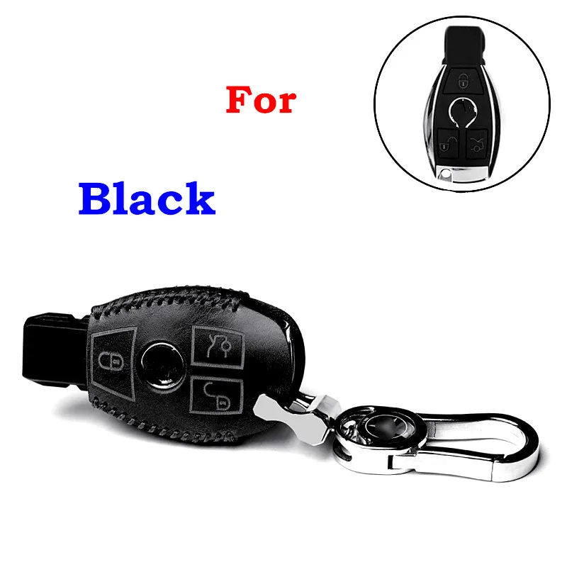 Genuine Leather Car Key Cases For Mercedes Benz W203 New E Class E200 E260 E300 E320 BGA Remote Keyless Key Cover Bag Fob Shell