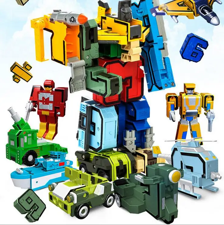 Creative Magic Number Transformation Robot Toy Digital Deformation Robot Building Blocks Numbers Robots Action Figures