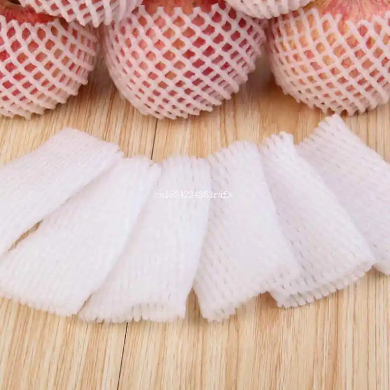 1000pcs White EPE Foam mesh sleeve net thick fruit foam sleeve net for apple packing material pear pack package 12cm*7cm