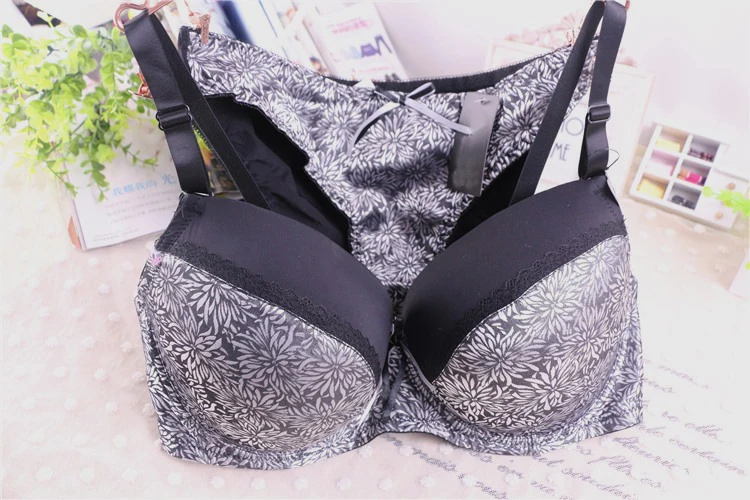 Solid cup bras 40F 40E 40DD 38E 38F 38DD 36F 36E 36DD 34F 34E women push up bra set sexy lace floral bras tops brand bh B3-