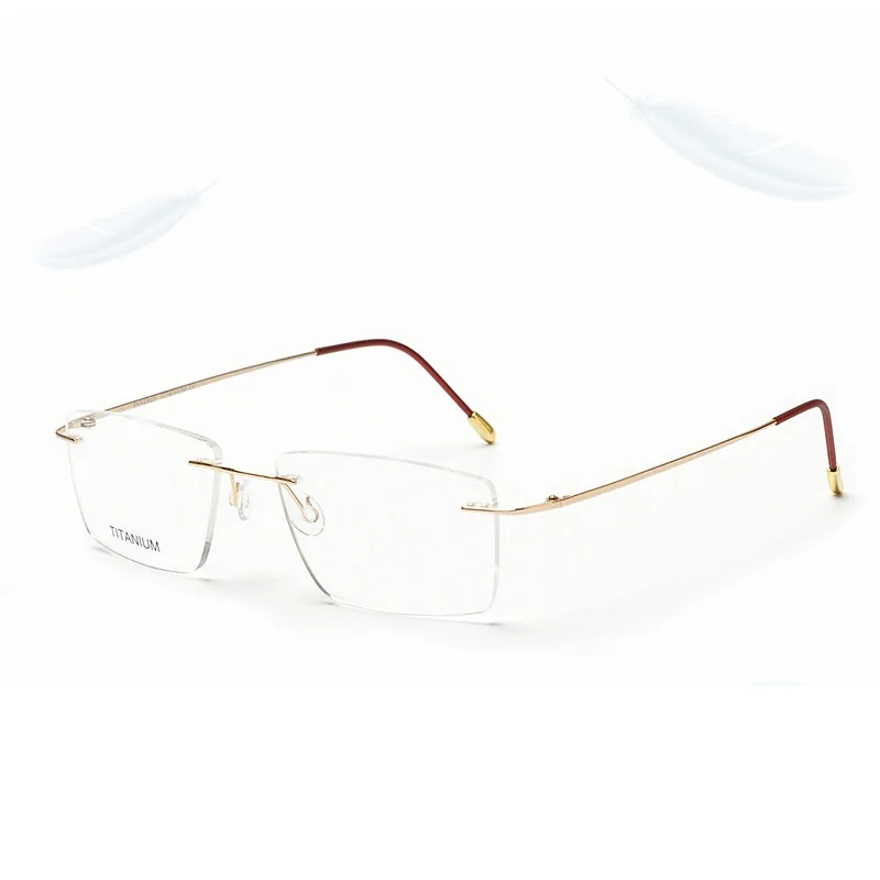 Cubojue Titanium Rimless Reading Glasses Men Eyeglasses Frame Male Prescription Spectacles Optical Diopter Frameless Ultralight