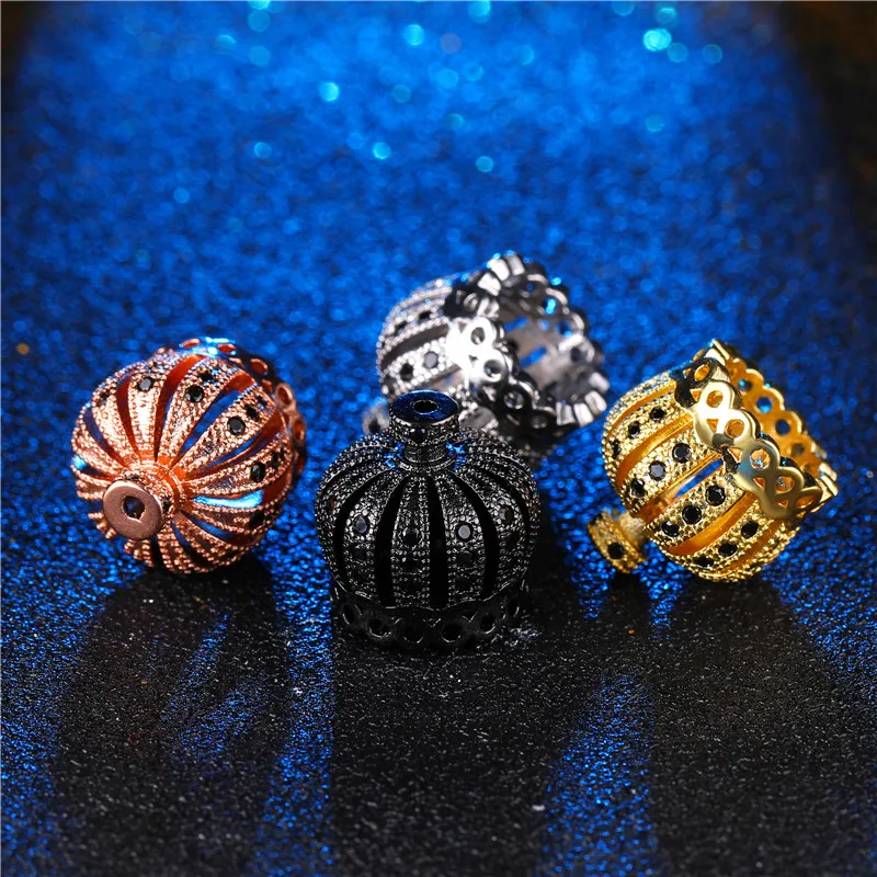 Juya 4Pcs/Lot DIY Jewelry Findings Supplies Crown Bead Caps Accessories For Women Handmade Tassels Earrings Jewelry Making