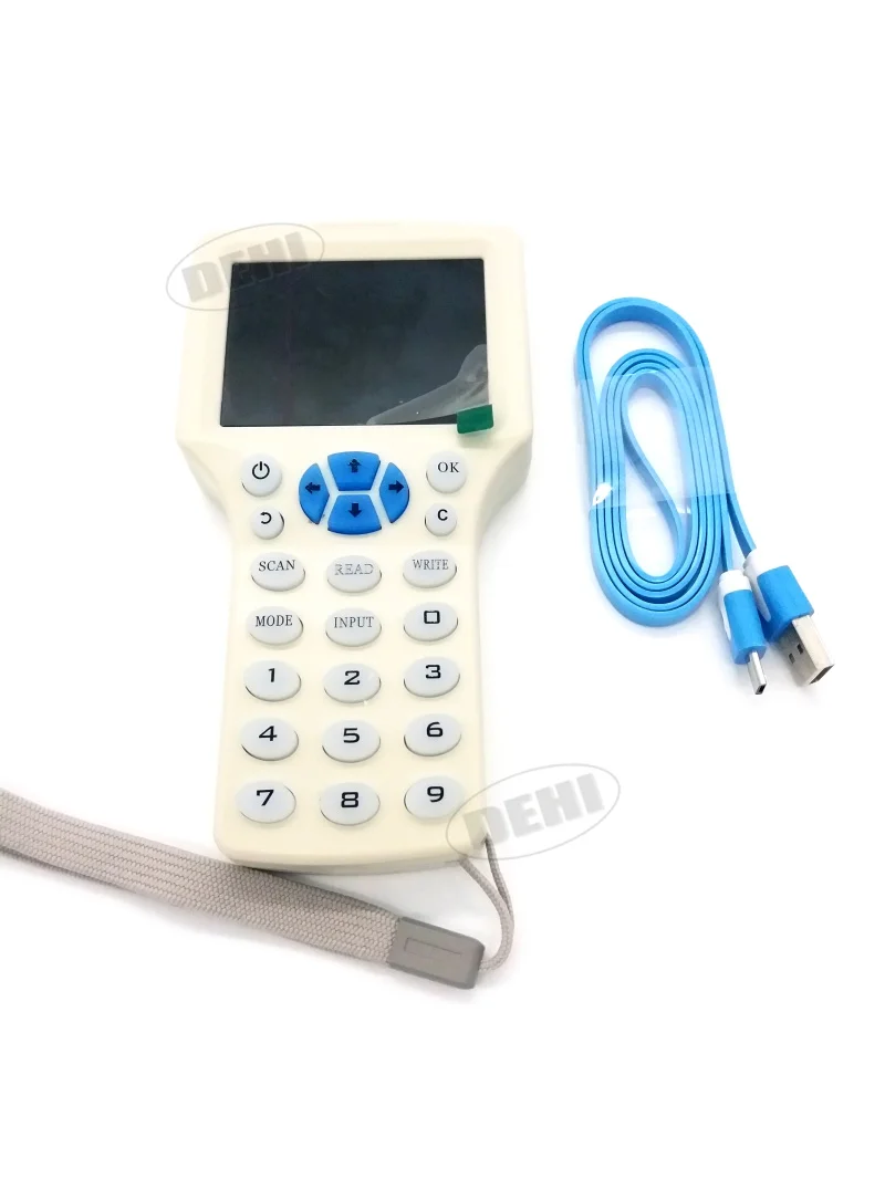 Inglês Rfid NFC Copiadora, Leitor Escritor, Cloner Cópia, 10 Frequency Programmer, 5pcs 125kHz EM4305 Keyfobs, 13,56 MHz UID Key