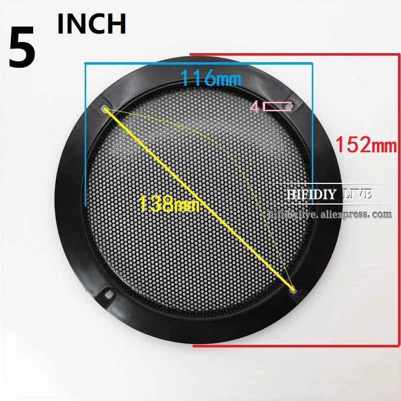 HIFIDIY LIVE 4 5 6 8 10 inch Speaker Net Cover High-grade Car home mesh enclosure speakers Plastic Frame Metal iron wire grilles