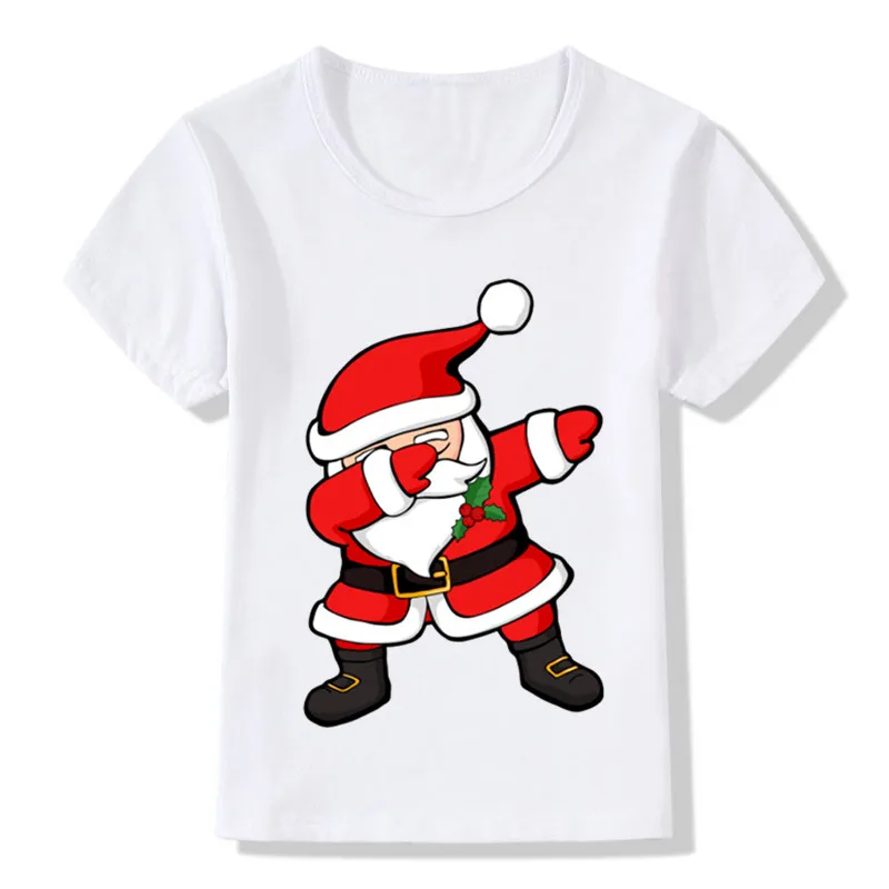 

Dabbing Santa Pattern Funny Children T shirt Kids Merry Christmas Cartoon Clothes Baby Boys Girls Summer T-shirt,HKP5112