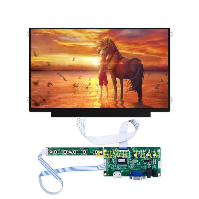 

Slim Laptop Tablet Display 11.6 Inch 1366x768 IPS LCD Screen HD EDP 30 Pin VGA Controller Board Earphone for DIY Project