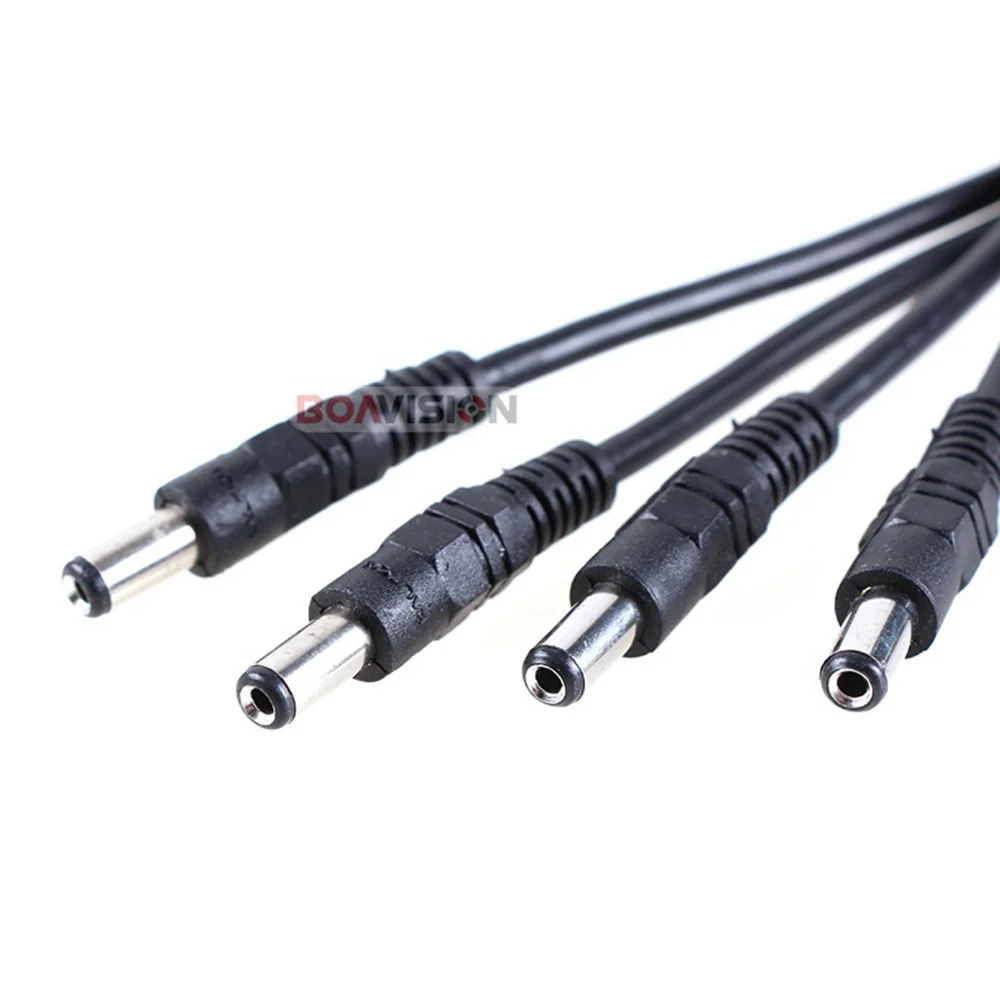 4 In 1 Splitter 5.5x2.1 มม.สายไฟสำหรับกล้องวงจรปิดDVR 1 ถึง 4 DC 4 พอร์ตSplitter Adapterอะแดปเตอร์อะแดปเตอร์