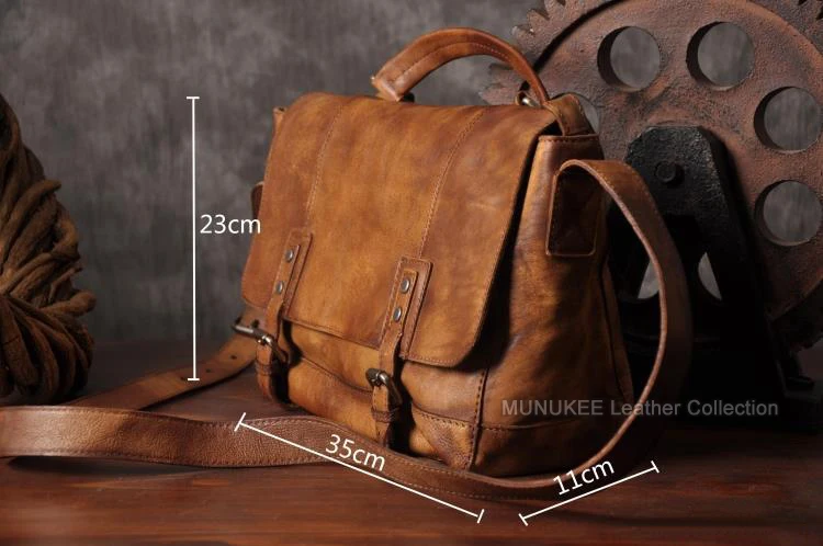 Bolsa mensageiro de couro genuíno para homens, bolsa de ombro vintage, bolsa crossbody, estilinete masculino, bolsa de lazer, marrom e cinza