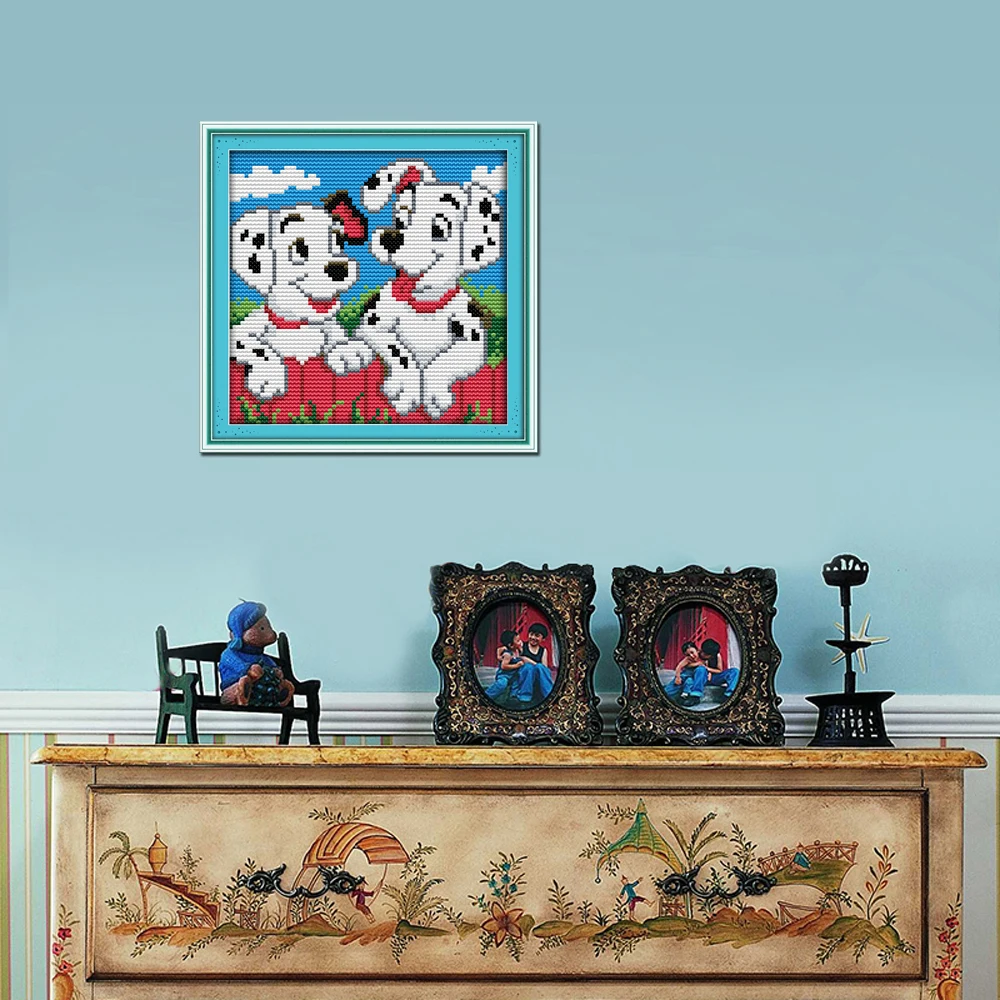 Joy الأحد-طقم تطريز على قماش الكلب ، قطعتين ، تطريز ، الحب الأبدي ، غرزة متقاطعة ، صناعة يدوية #2