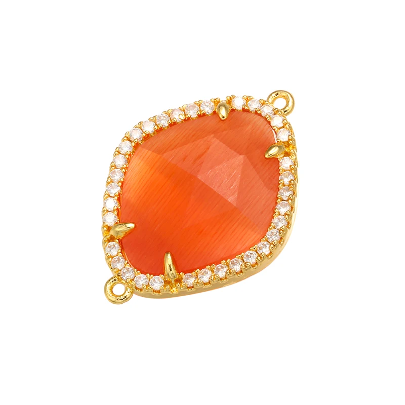 ZHUKOU High quality fashion 18x25mm crystal connector for handmade earring and necklace jewelry accessories model: VS383