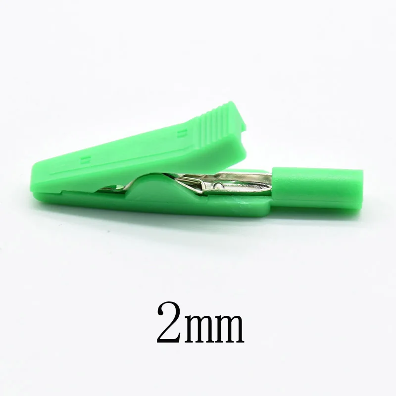 2mm Brass 5 Colors Insulated Mini Test Alligator Clip With 2mm female Banana Jack red black green blue yellow