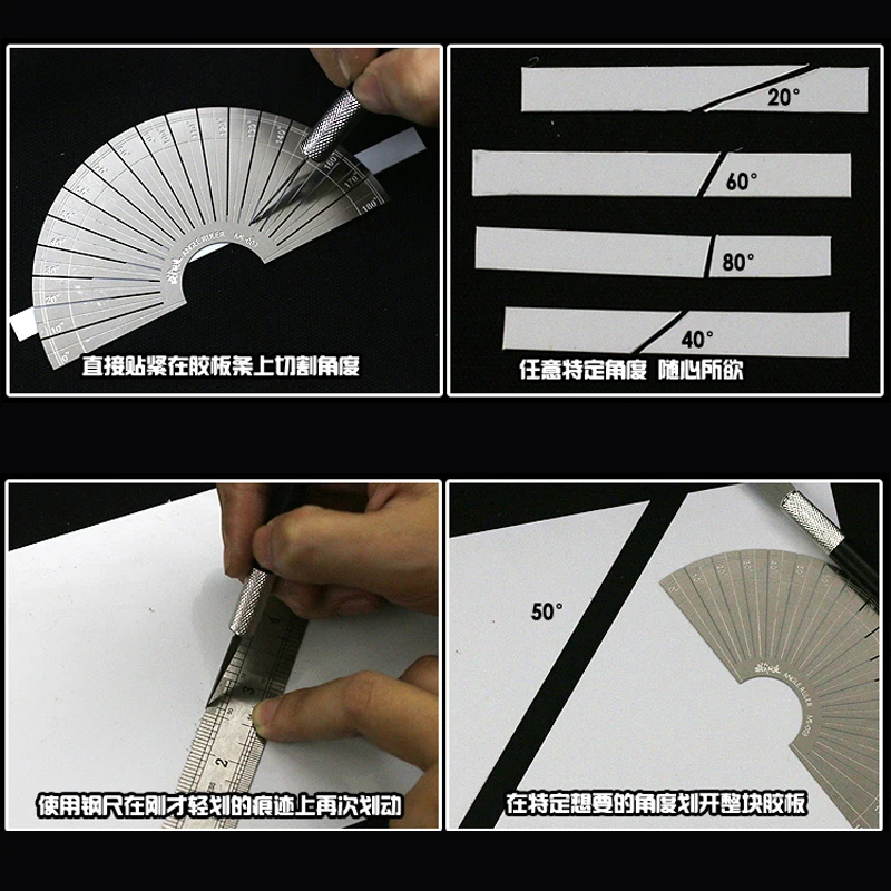 Mecha Model DIY Cutting Angle Ruler Hard Edge Tape Cutting Angle Protractor Modeling Hobby Craft Accessory