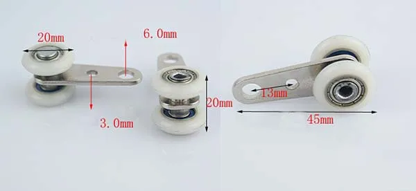 20 قطعة أجزاء ستائر النافذة عجلات معلقة صغيرة تحمل عجلة معلقة مستديرة صغيرة ستائر ثقيلة معلقة مستديرة KF245 #2