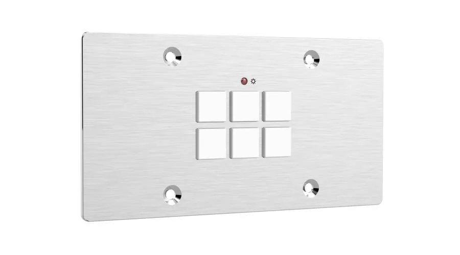 Placa de parede do tamanho de dois gangues da ue com 6 botões programáveis, usado como um controle remoto para enviar o comando do ip, do ir e do rs232 para controlar