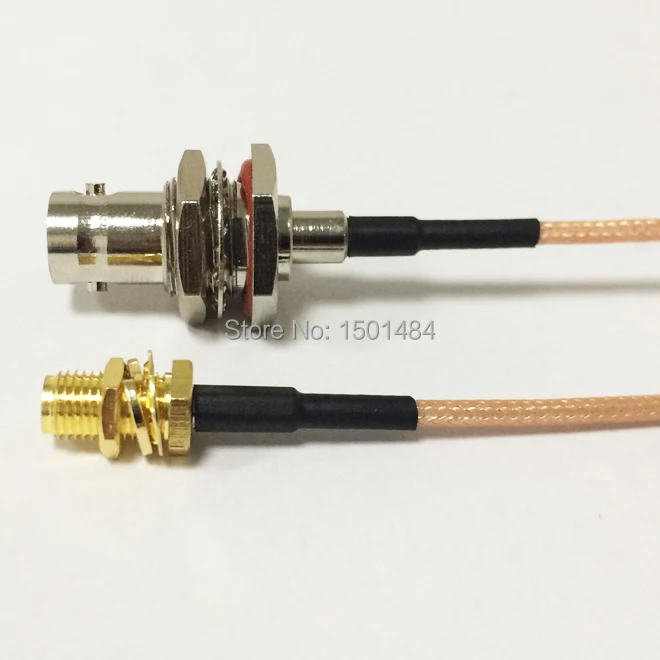 New   SMA Female  Jack  Switch  BNC  Female  Bulkhead  Convertor RG316 Jumper Cable 15CM 6" Adapter