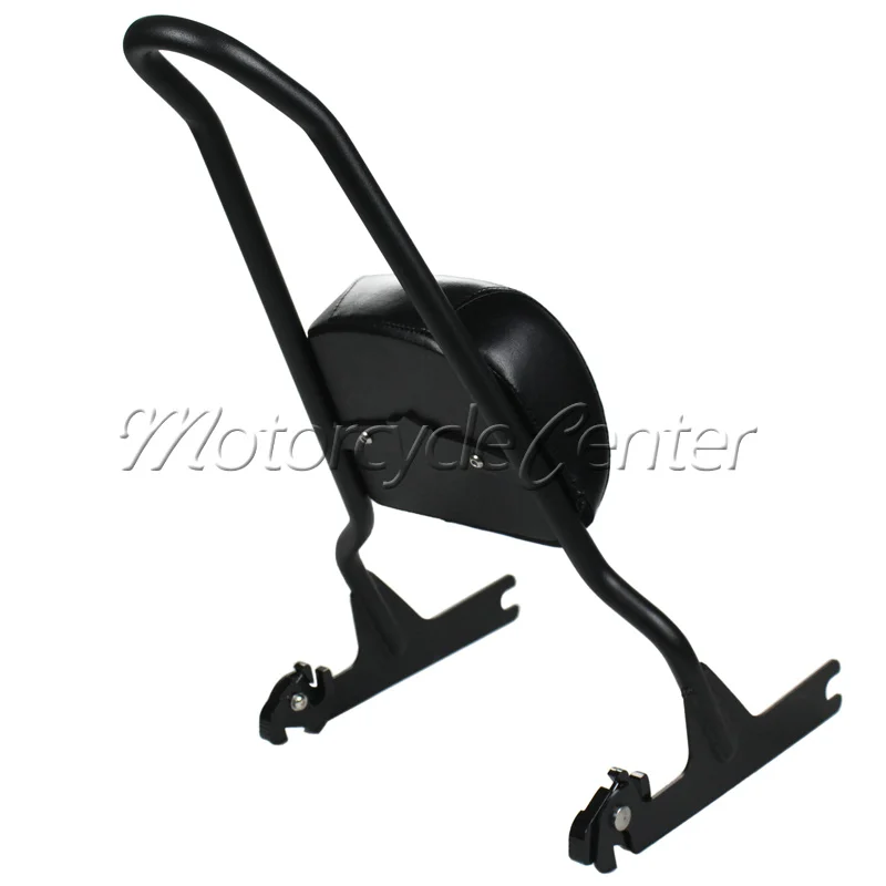 Motorcycle Sissy Bar Luggage Rack Passenger Backrest Pad For 2007-2017 Harley Fatboy FLSTF Softail CVO FXSTC Night Train Black