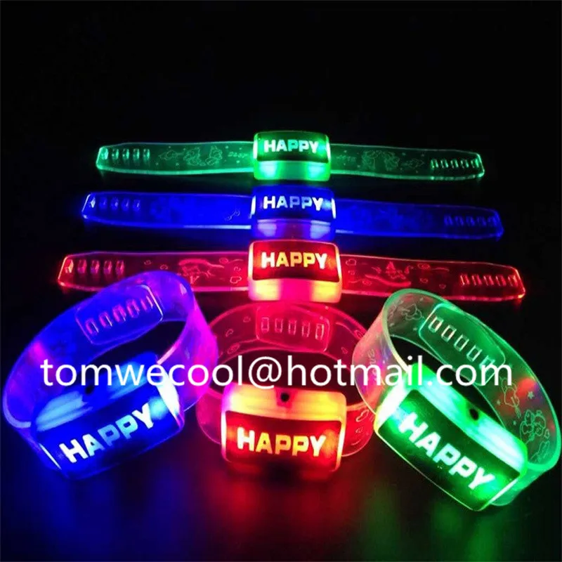 New Design Free shipping hot sale LED Bracelets Light up Flashing Bracelets Blinking Spike Bracelets for Party