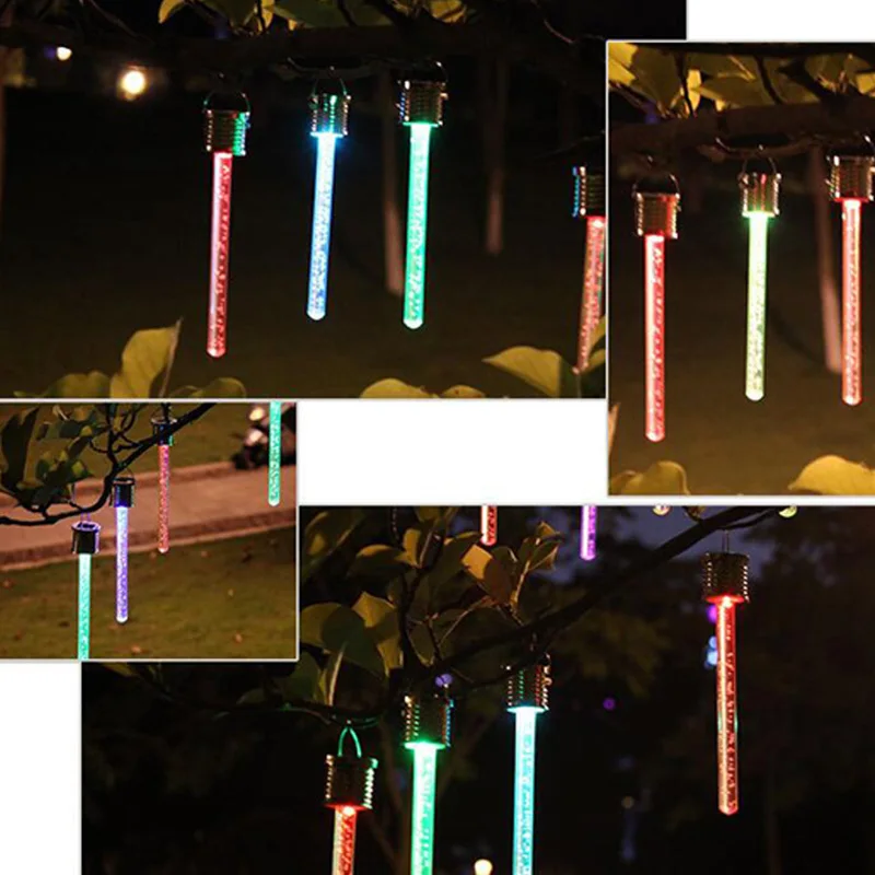 Outdoor LED Solar light Solar Hang Pendant Lights Colorful Garden acrylic bar solar Lamp Chandelier Christmas Party Tree Decor