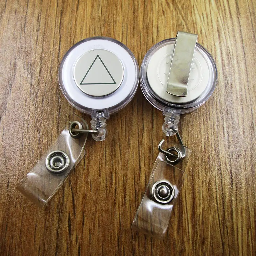 Equilateral Triangle ID Badge Reel for Docter Nurse Teacher Student retractable recoil id badge holder work fun