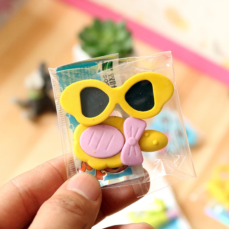 24 Bag Creative Ladies Ring, Lipstick, Sunglasses, Cartoon Pencil Eraser /Student Stationery/Children Gift Prize