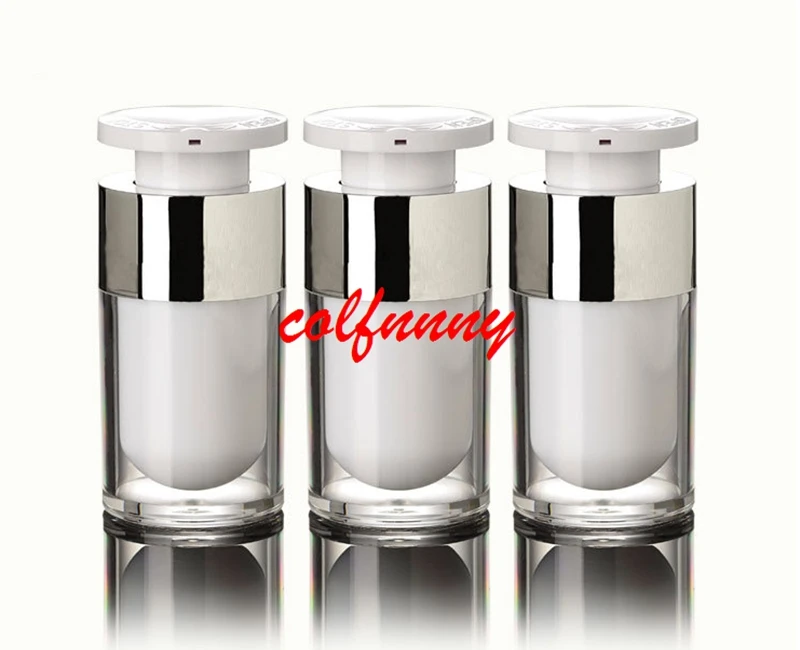 50pcs/lot 15ml 30ml 50ml acrylic airless vacuum pump lotion bottle used for serum/lotion/emulsion/foundation Cosmetic Container