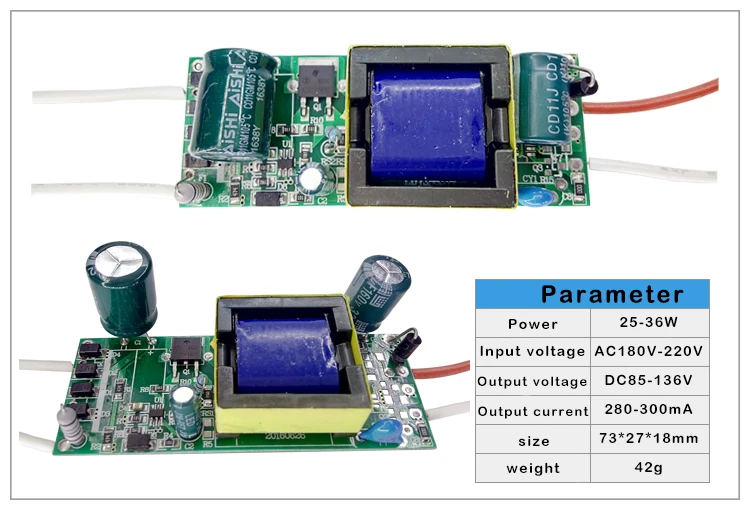 1-3W,4-7W,8-12W,15-18W,20-24W,25-36W LED driver power supply built-in constant current Lighting AC110-265V Output 300mA DC