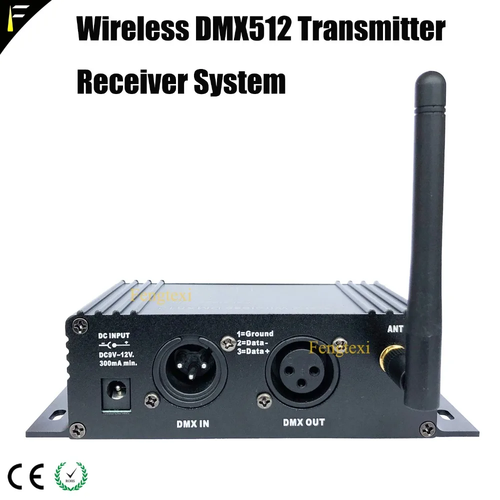 DMX512 Console Transmitter & Receiver Wireless System 2in1 LCD Display Mini Instrument Repeater for Stage Light Controller